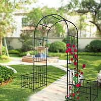 Streamdale Furniture Metal Garden Arch with Plant Stands for Climbing Plants