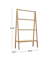 Streamdale Furniture Bamboo Ladder Towel Rack With Storage Shelf