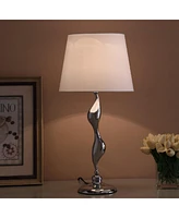 Streamdale Furniture 24-Inch Art Deco Silhouette Silver Table Lamp