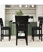 Streamdale Furniture 5-Piece Counter Height Dining Set with Faux Marble Table & Pu-Leather Chairs