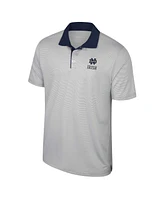 Colosseum Men's Gray Notre Dame Fighting Irish Tuck Striped Polo