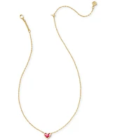 Kendra Scott Gold-Tone Framed Ari Heart Short Pendant 19" Necklace