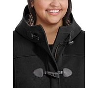 Tommy Hilfiger Plus Hooded Toggle Walker Coat, Created for Macy's