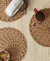 Design Imports Woven Polyester Round Placemat Set of 6