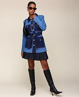 Avec Les Filles Women's Belted Long-Sleeve Military Jacket