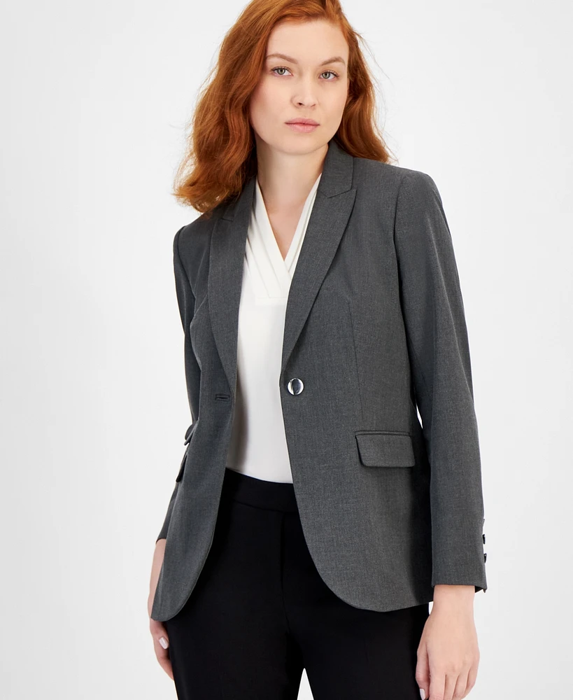 Anne Klein Women's Notched Collar One-Button Blazer