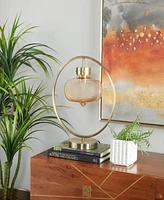 Rosemary Lane 15" Metal Circular Framed Accent Lamp