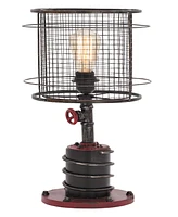 Rosemary Lane 25" Metal Industrial Inspired Accent Lamp with Wire Caged Lampshade