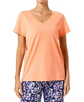 Hue Women's Solid Short-Sleeve V-Neck Sleep Tee