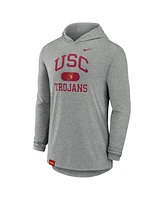 Nike Men's Heather Gray Usc Trojans Blitz Hoodie Long Sleeve T-Shirt