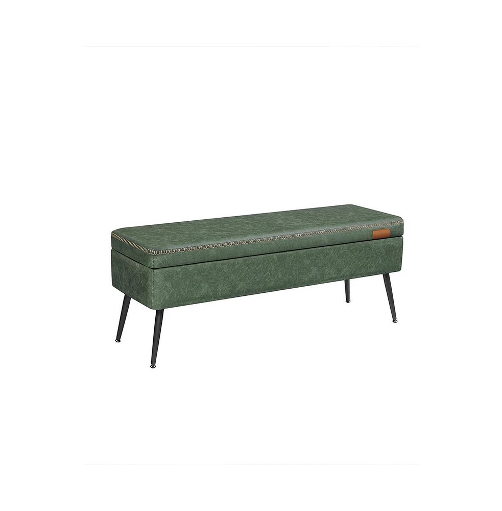 Slickblue Versatile Cozy Storage Ottoman Bench With Steel Legs