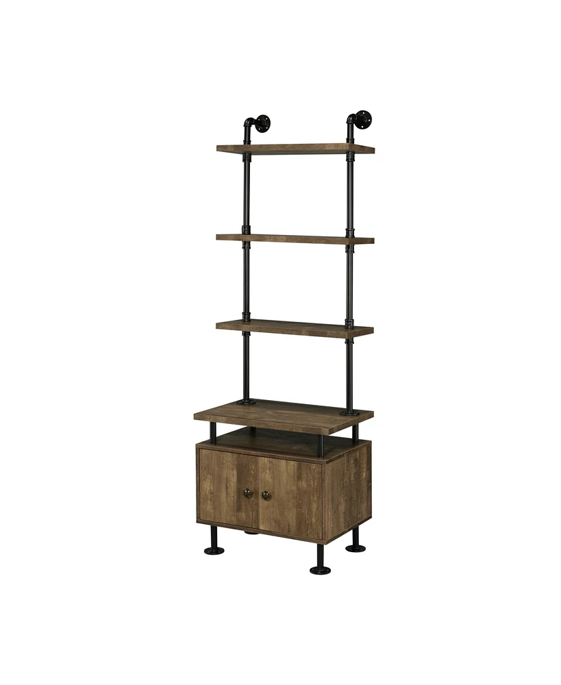 Simplie Fun Ensata Ii Side Pier in Rustic Oak & Black Finish