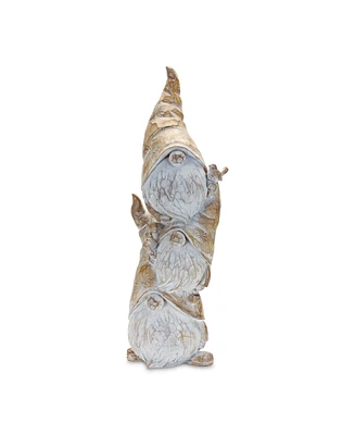 Slickblue Carved Spring Gnome Stack 23"h