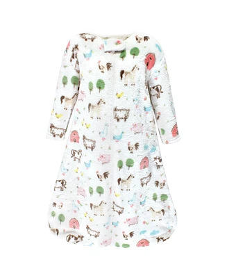 Hudson Baby Baby Girls Hudson Plush Sleeping Bag, Sack, Blanket Farm Animals Long Sleeve