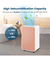 Slickblue 32 Pints/Day Portable Quiet Dehumidifier for Rooms up to 2500 Sq. Feet