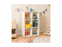 Slickblue 6-Cube Bookshelf 4-Tier Floor Display Shelf-White