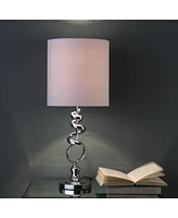 Streamdale Furniture 21.5-Inch Milo Abstract Brushed Silver Metal Table Lamp