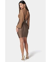 Bebe Women's Bandage Sparkle Skirt Dress