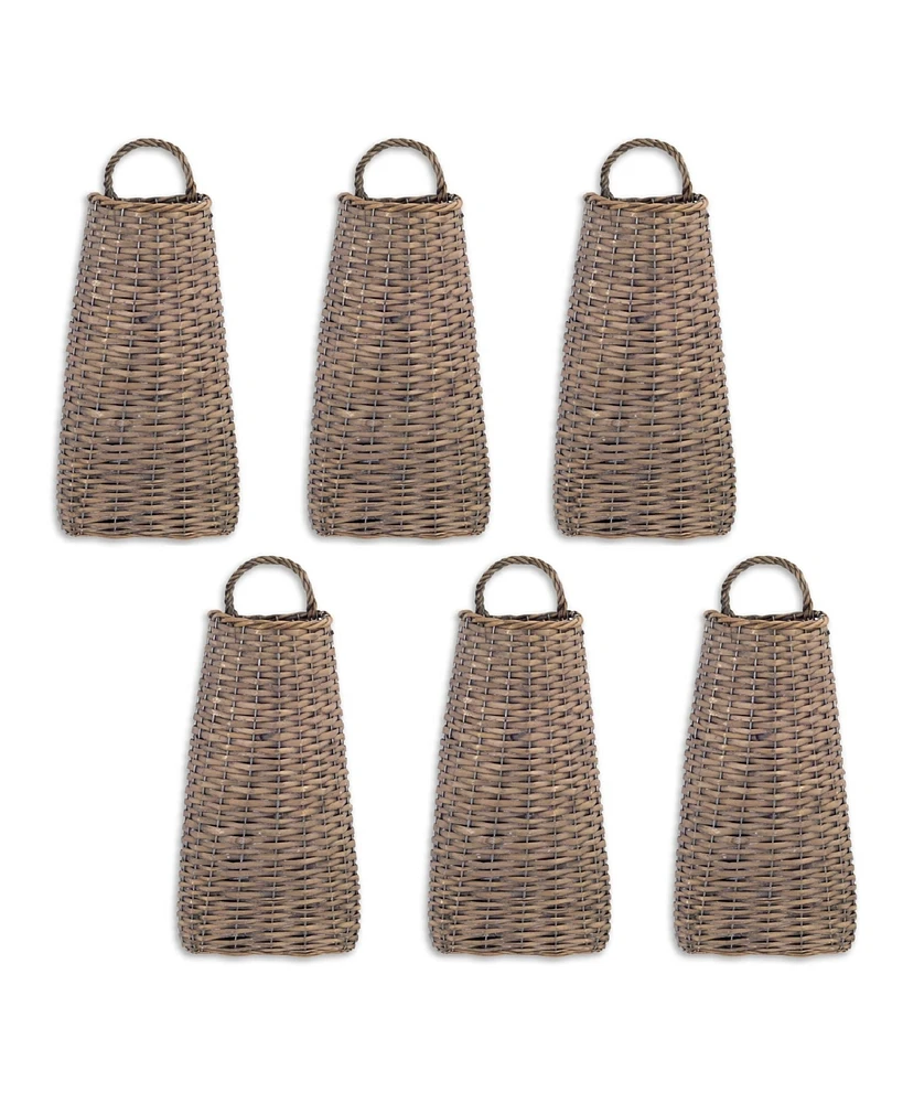 Slickblue Woven Willow Wall Basket (Set of 6)