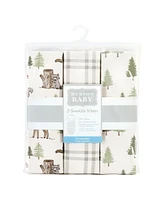 Hudson Baby Baby Boys Cotton Swaddle Wrap, Forest Animals, 0-3 Months