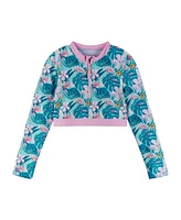 Andy & Evan Big Girls / Long Sleeve Green Rash Guard Set