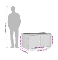 vidaXL Patio Storage Cabinet Brown 43.3"x21.7"x23.8" Poly Rattan