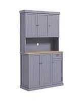 Homcom 71" Buffet with Hutch, Farmhouse Kitchen Pantry Storage Cabinet