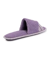 Muk Luks Women's Sally Open Toe Scuff Slipper, Lilac, Medium