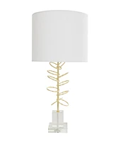 Rosemary Lane 27" Metal Abstract Overlapping Ring Accent Lamp with Elevated Square Glass Base