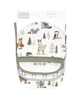 Hudson Baby Infant Boy Cotton Bib and Caps Set, Forest Animals, One Size