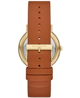 Skagen Men's Signature Three Hand Brown Pro-Planet Leather 40mm