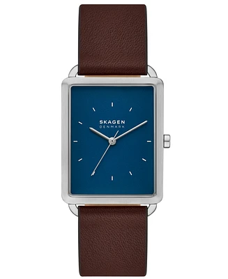 Skagen Men's Hagen Three Hand Brown Pro-Planet Leather 36mm