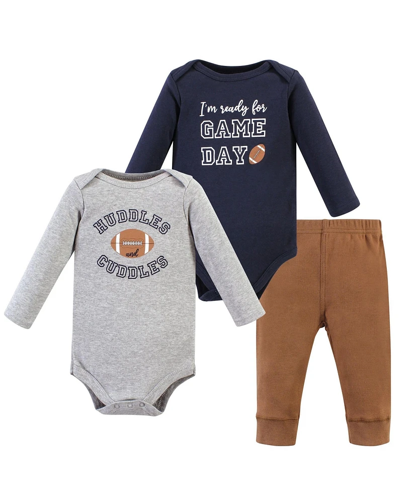 Hudson Baby Baby Boys Long-Sleeve Bodysuits and Pants, Football Huddles Long-Sleeve - Football huddles long