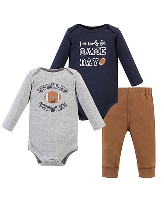 Hudson Baby Baby Boys Long-Sleeve Bodysuits and Pants, Football Huddles Long-Sleeve - Football huddles long