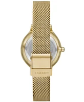 Skagen Women's Anita Lille Three Hand Gold-Tone Stainless Steel 30mm