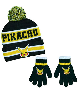 Pokemon Big Boys Hat and Gloves Set 2 Pc