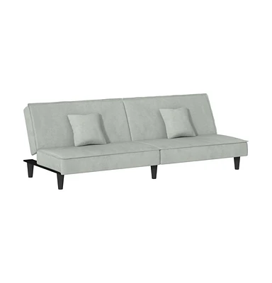 vidaXL Sofa Bed Light Gray Velvet