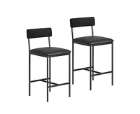 gaomon Bar Stools Set of 2, Barstool Set of 2, 25.5 Inches Upholstered Bar Chairs for 2, Counter Height Bar Stools Set for Island, Counter Bar, Retro