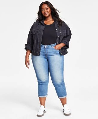 Levis Plus Size 90s Cotton Denim Trucker Jacket Roll Cuff Boyfriend Jeans