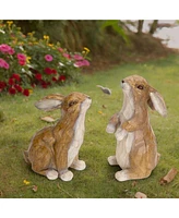 Slickblue Carved Stone Garden Rabbit Figurine (Set of