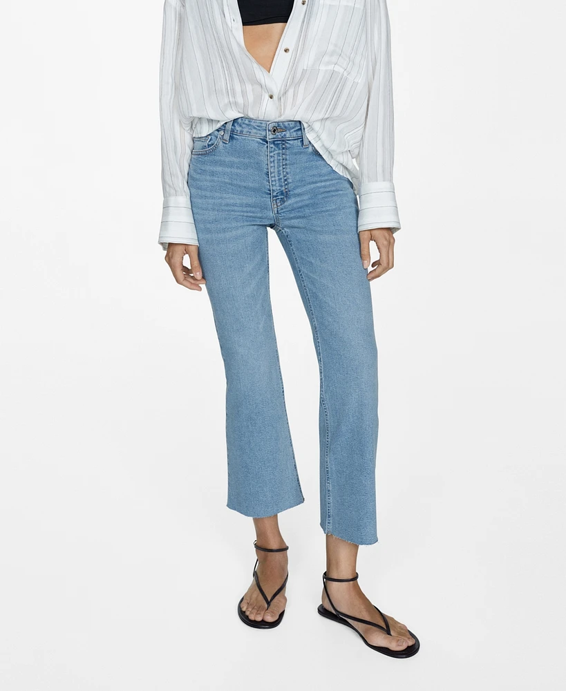 Mango Women's Sienna Flare Crop Jeans