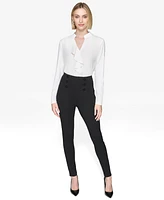 Karl Lagerfeld Paris Women's Button Detail Ponte Pants