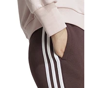 adidas Women's 3-Stripe Cotton Fleece Sweatpant Jogger