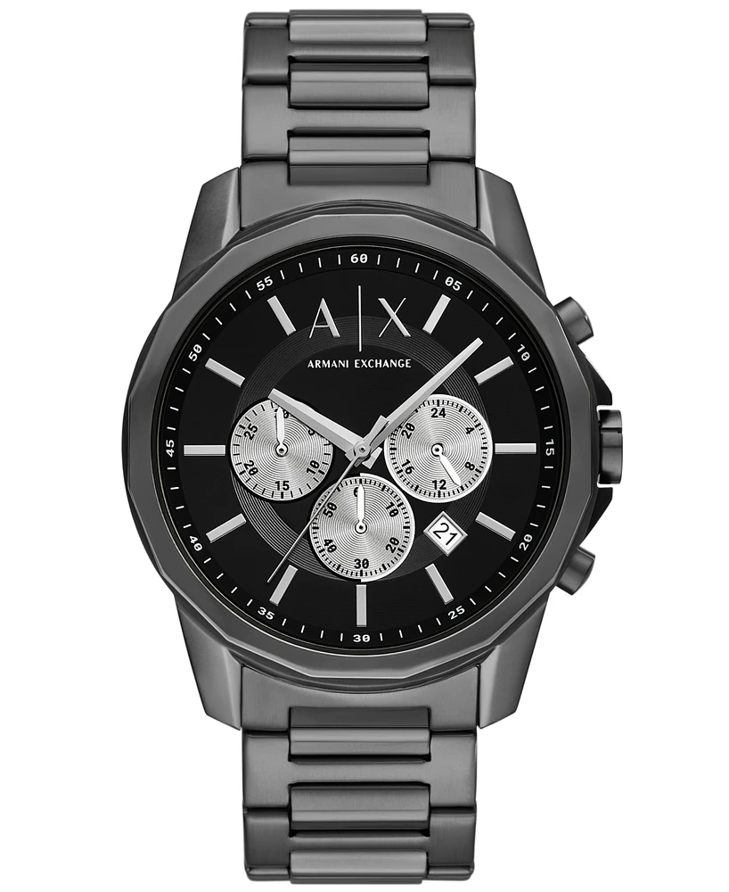 A|X Armani Exchange Men's Quartz Chronograph Gunmetal Stainless Steel 44MM