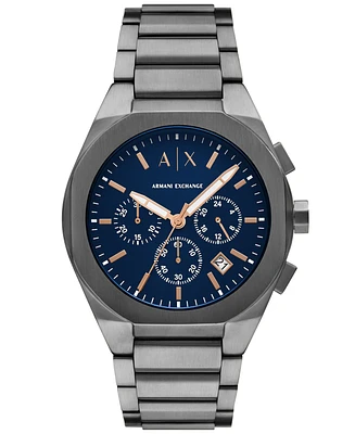 A|X Armani Exchange Men's Quartz Chronograph Gunmetal Stainless Steel 42MM