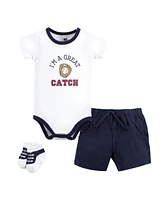 Hudson Baby Baby Boys Hudson Bodysuit, Short and Sock