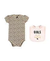 Hudson Baby Baby Boys Hudson Cotton Sleep and Play, Bodysuit and Bandana Bib Set, Cactus, 6-9 Months