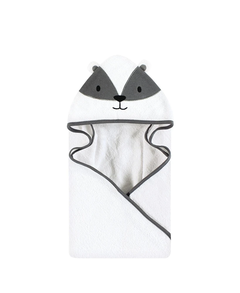 Hudson Baby Unisex Baby Cotton Animal Face Hooded Towel, Badger, One Size