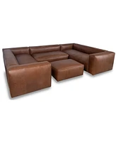 Rutherford Home Amalfy 139" Leather 3-piece sectional