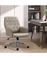 Vinsetto Mid-Back Tufted Microfiber Office Computer Swivel Chair,